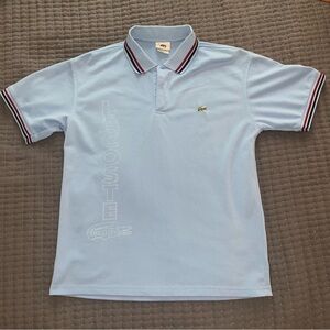 Lacoste Light Blue Polo with Red, Navy & White Trim